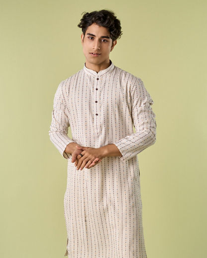 Diwas Men Cream Regal Kurta Pajama Set
