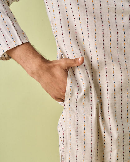 Diwas Men Cream Regal Kurta Pajama Set