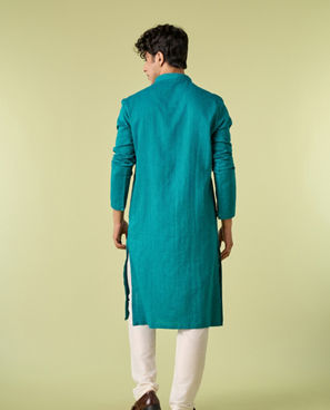 Diwas Men Teal Green Kurta Pajama Set