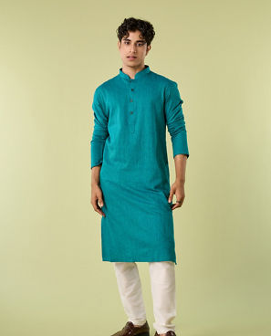 Diwas Men Teal Green Kurta Pajama Set