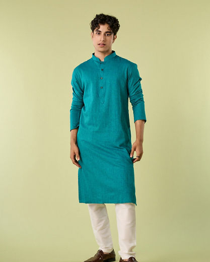 Diwas Men Teal Green Kurta Pajama Set