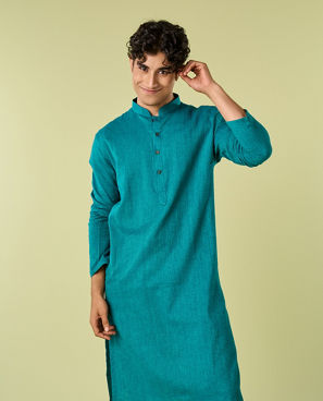 Diwas Men Teal Green Kurta Pajama Set
