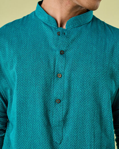 Diwas Men Teal Green Kurta Pajama Set