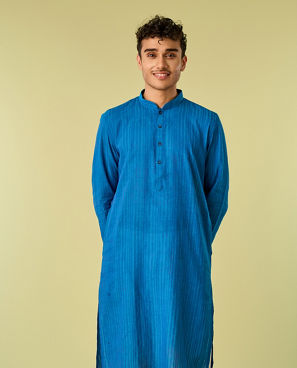 Diwas Men Midnight Blue Cotton Kurta Pajama