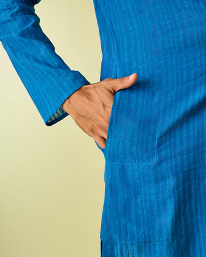 Diwas Men Midnight Blue Cotton Kurta Pajama