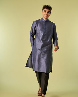 Diwas Men Elegant Dark Blue Kurta Pajama