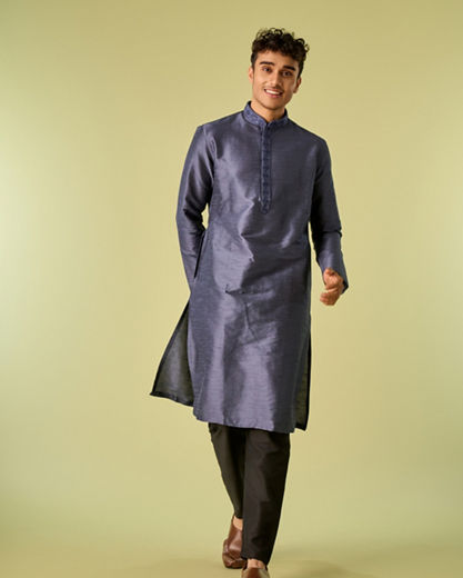 Diwas Men Elegant Dark Blue Kurta Pajama