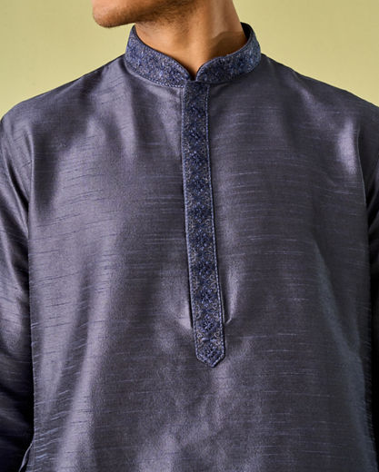 Diwas Men Elegant Dark Blue Kurta Pajama