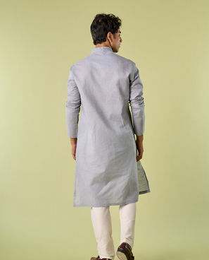 Diwas Men Elegant Light Grey Kurta Pajama