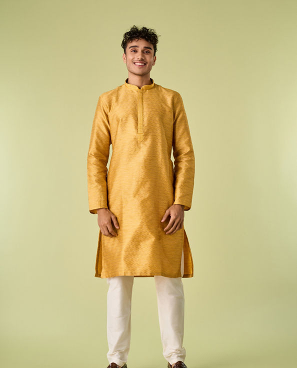 Diwas Men Sun Soaked Mustard Kurta Pajama