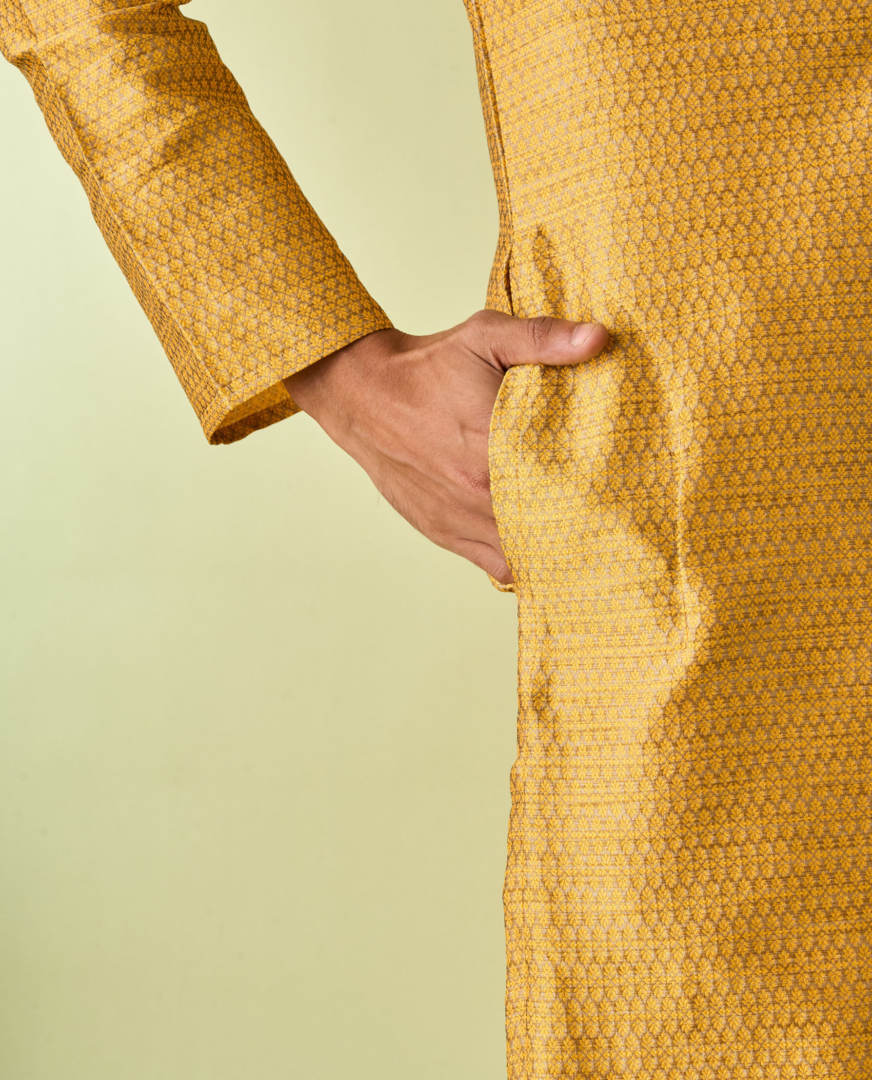 Diwas Men Sun Soaked Mustard Kurta Pajama