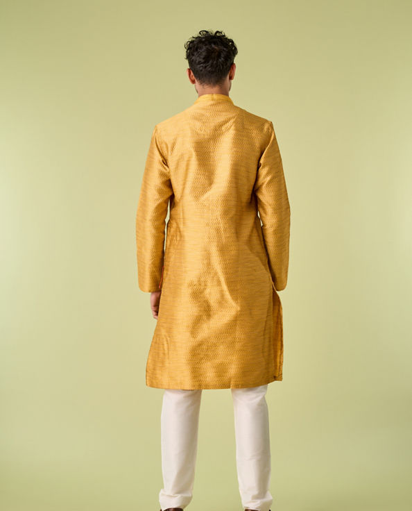 Diwas Men Sun Soaked Mustard Kurta Pajama