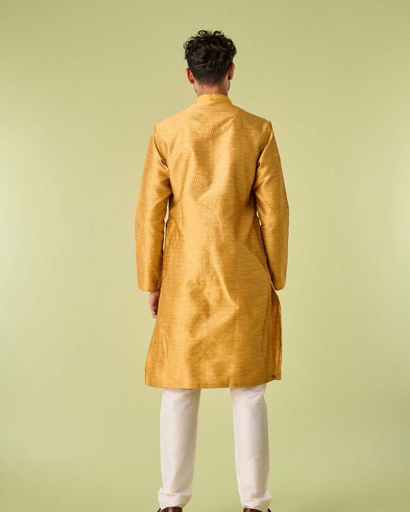 Diwas Men Sun Soaked Mustard Kurta Pajama