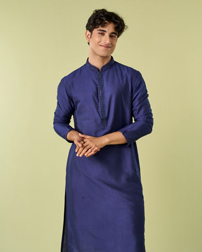 Diwas Men Vibrant Blue Elegance Kurta Pajama