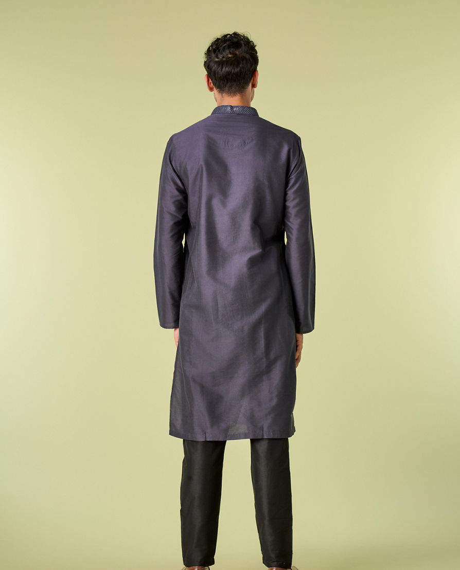 Diwas Men Dark Grey Elegance Kurta Pajama