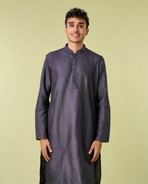 Diwas Men Dark Grey Elegance Kurta Pajama