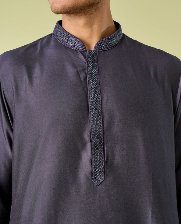 Diwas Men Dark Grey Elegance Kurta Pajama