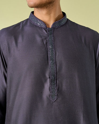 Diwas Men Dark Grey Elegance Kurta Pajama