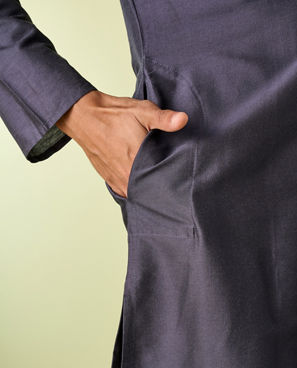 Diwas Men Dark Grey Elegance Kurta Pajama