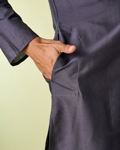 Diwas Men Dark Grey Elegance Kurta Pajama