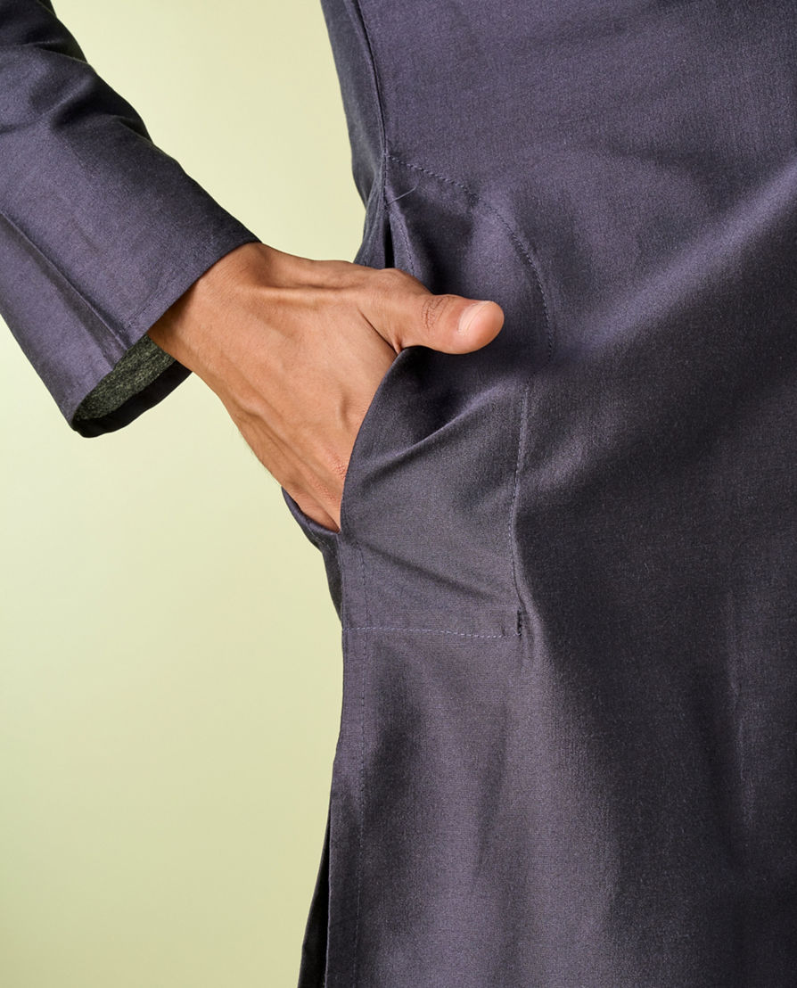 Diwas Men Dark Grey Elegance Kurta Pajama