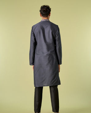 Diwas Men Dark Grey Delight Kurta Pajama