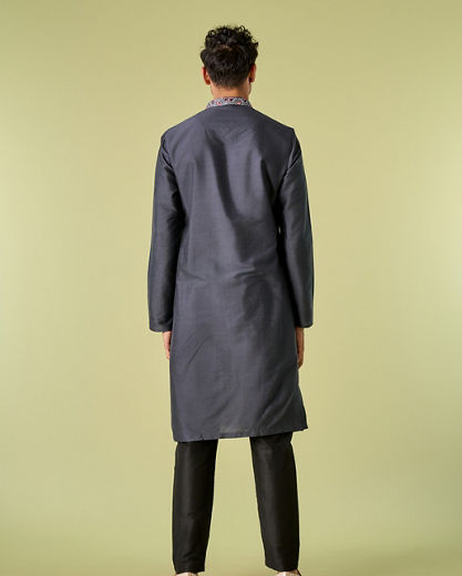 Diwas Men Dark Grey Delight Kurta Pajama