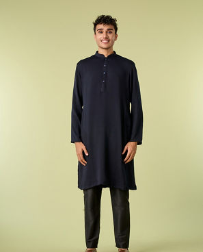 Diwas Men Dark Blue Elegance Kurta Pajama