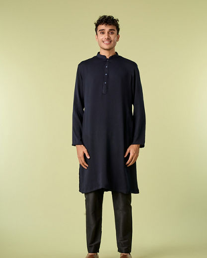 Diwas Men Dark Blue Elegance Kurta Pajama