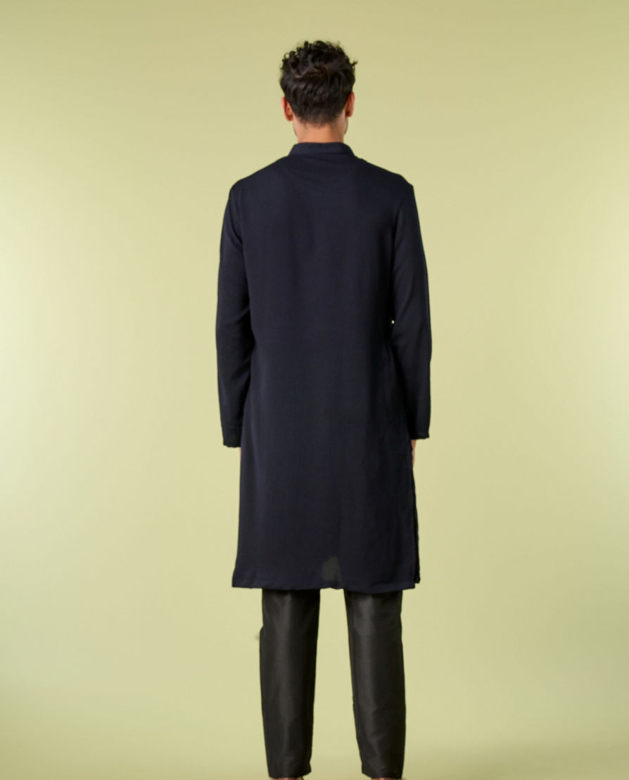 Diwas Men Dark Blue Elegance Kurta Pajama