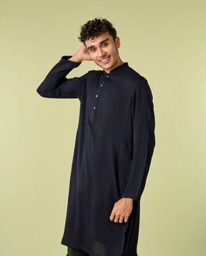 Diwas Men Dark Blue Elegance Kurta Pajama