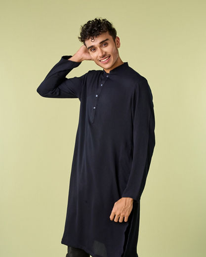 Diwas Men Dark Blue Elegance Kurta Pajama