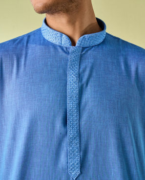 Diwas Men Elegant Mid Blue Kurta Pajama