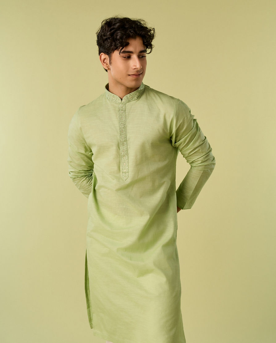 Diwas Men Emerald Delight Cotton Kurta Pajama