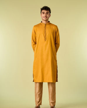 Diwas Men Mustard Bliss Kurta Pajama