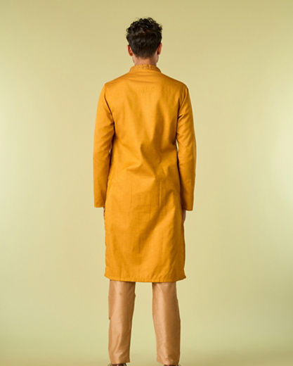 Diwas Men Mustard Bliss Kurta Pajama