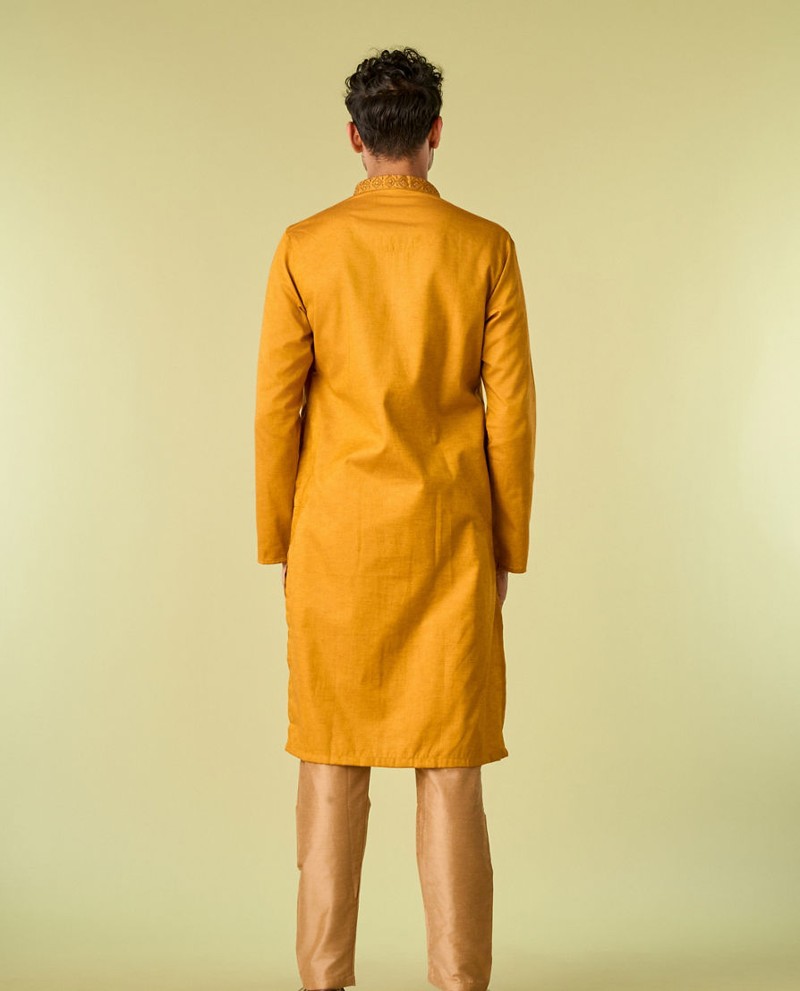 Diwas Men Mustard Bliss Kurta Pajama