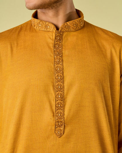 Diwas Men Mustard Bliss Kurta Pajama