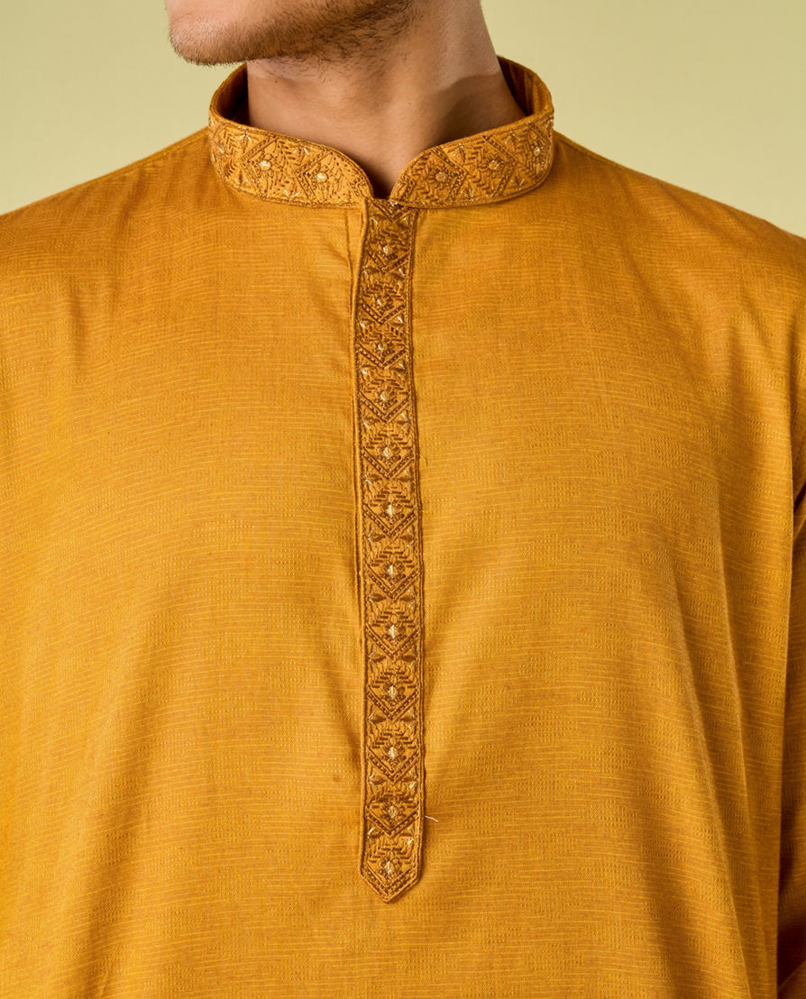 Diwas Men Mustard Bliss Kurta Pajama