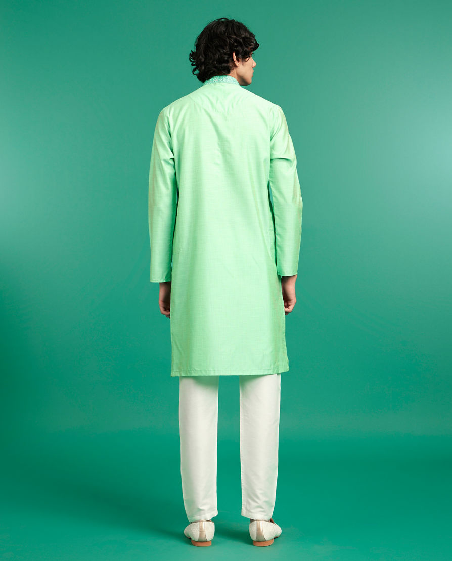 Diwas Men Emerald Green Festive Kurta Pajama