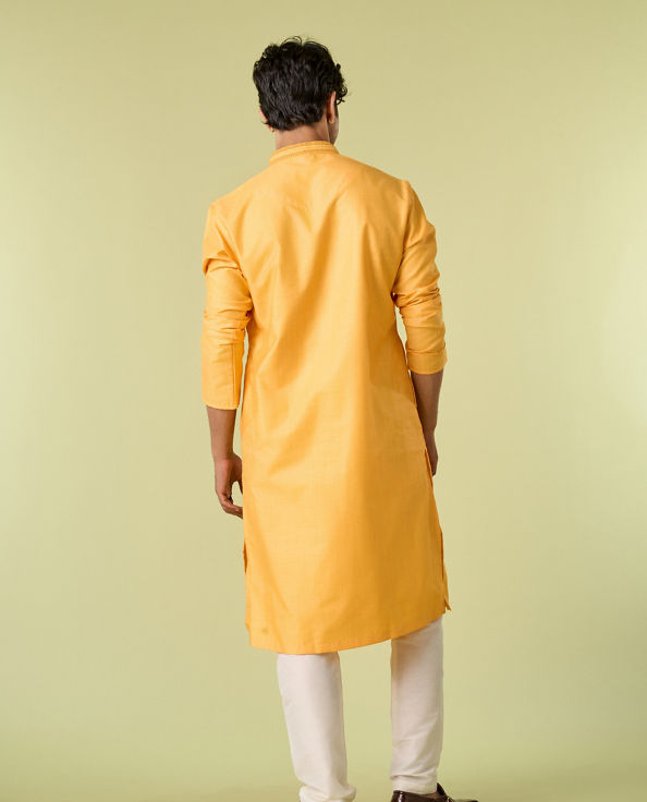 Diwas Men Golden Glow Mustard Kurta Pajama