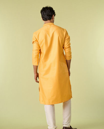 Diwas Men Golden Glow Mustard Kurta Pajama