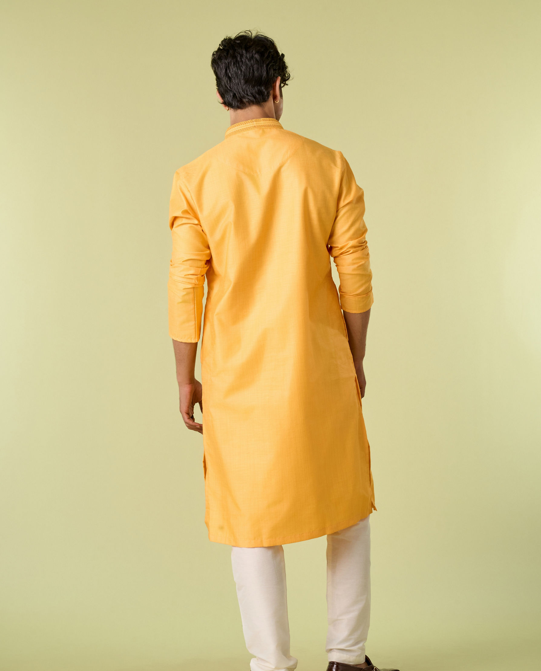 Diwas Men Golden Glow Mustard Kurta Pajama