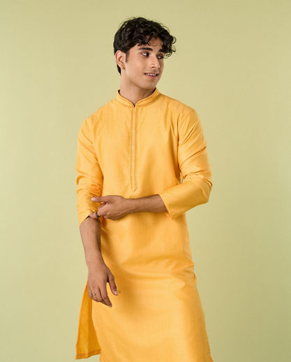 Diwas Men Golden Glow Mustard Kurta Pajama