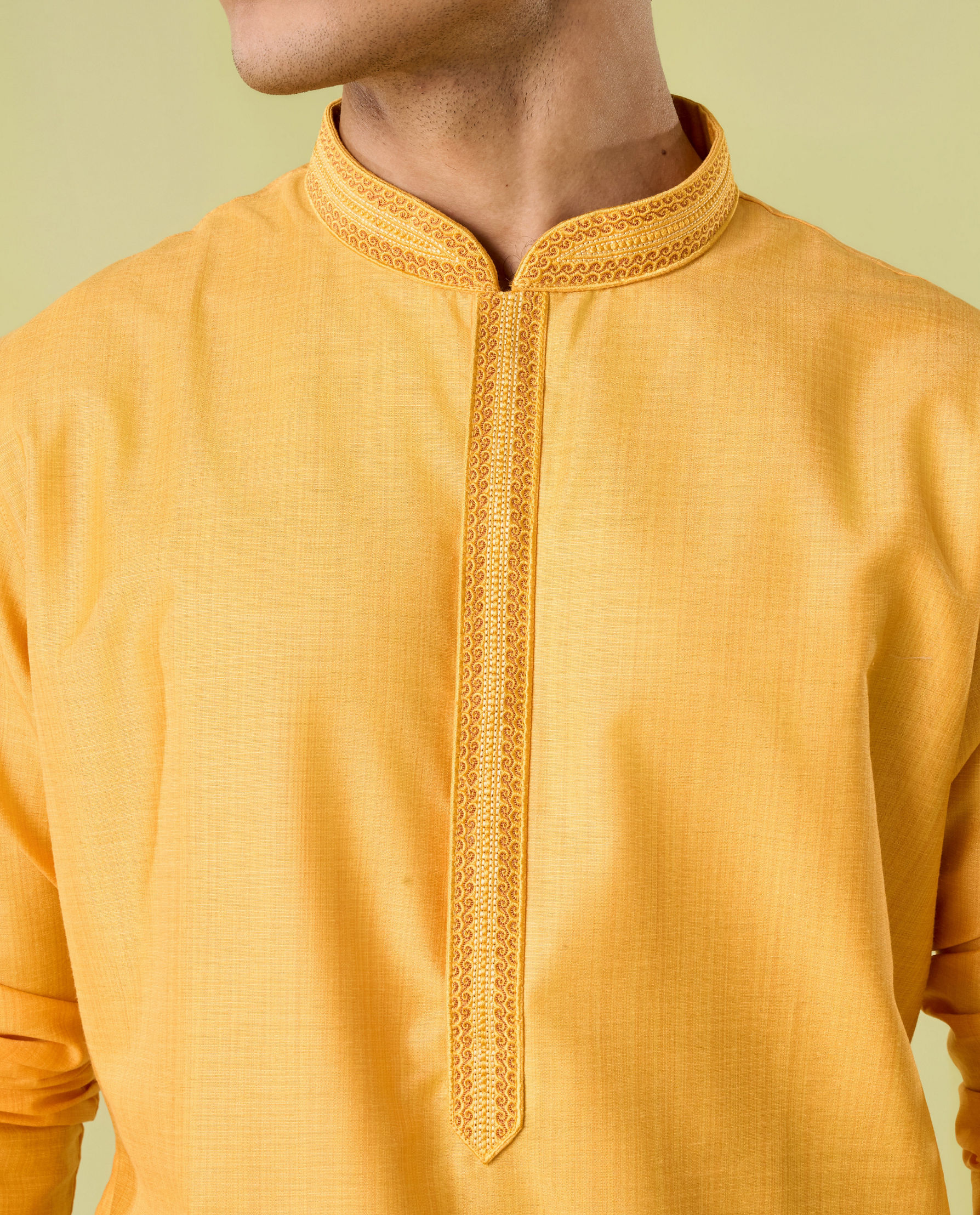 Diwas Men Golden Glow Mustard Kurta Pajama
