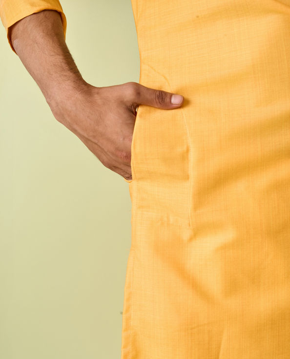 Diwas Men Golden Glow Mustard Kurta Pajama