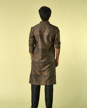 Diwas Men Olive Green Elegance Kurta Pajama