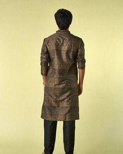 Diwas Men Olive Green Elegance Kurta Pajama