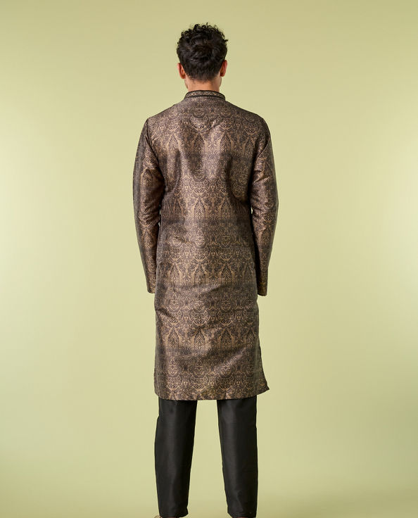 Diwas Men Olive Green Elegance Kurta Pajama