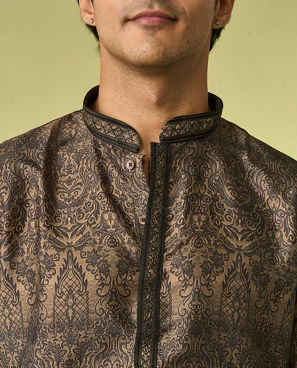 Diwas Men Olive Green Elegance Kurta Pajama